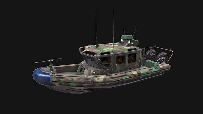Patrol Boat Low-poly PBR Low-poly 3D model