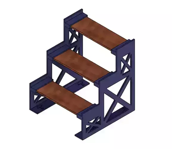 Assembleable shelf 3D print model
