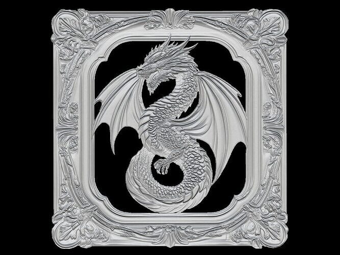 The evil dragon reliaf 3D print model
