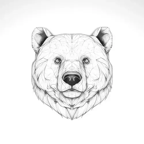 Grizzly Bear Head  Stylized 3D Model