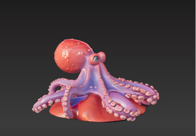 Deep Sea Sentinel 3D Octopus Model Low-poly 3D model_4