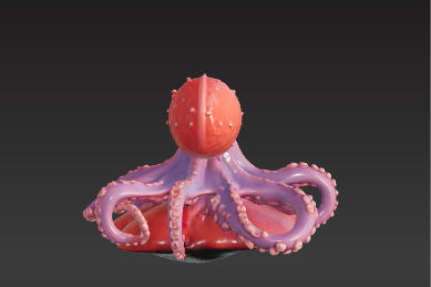Deep Sea Sentinel 3D Octopus Model Low-poly 3D model_7