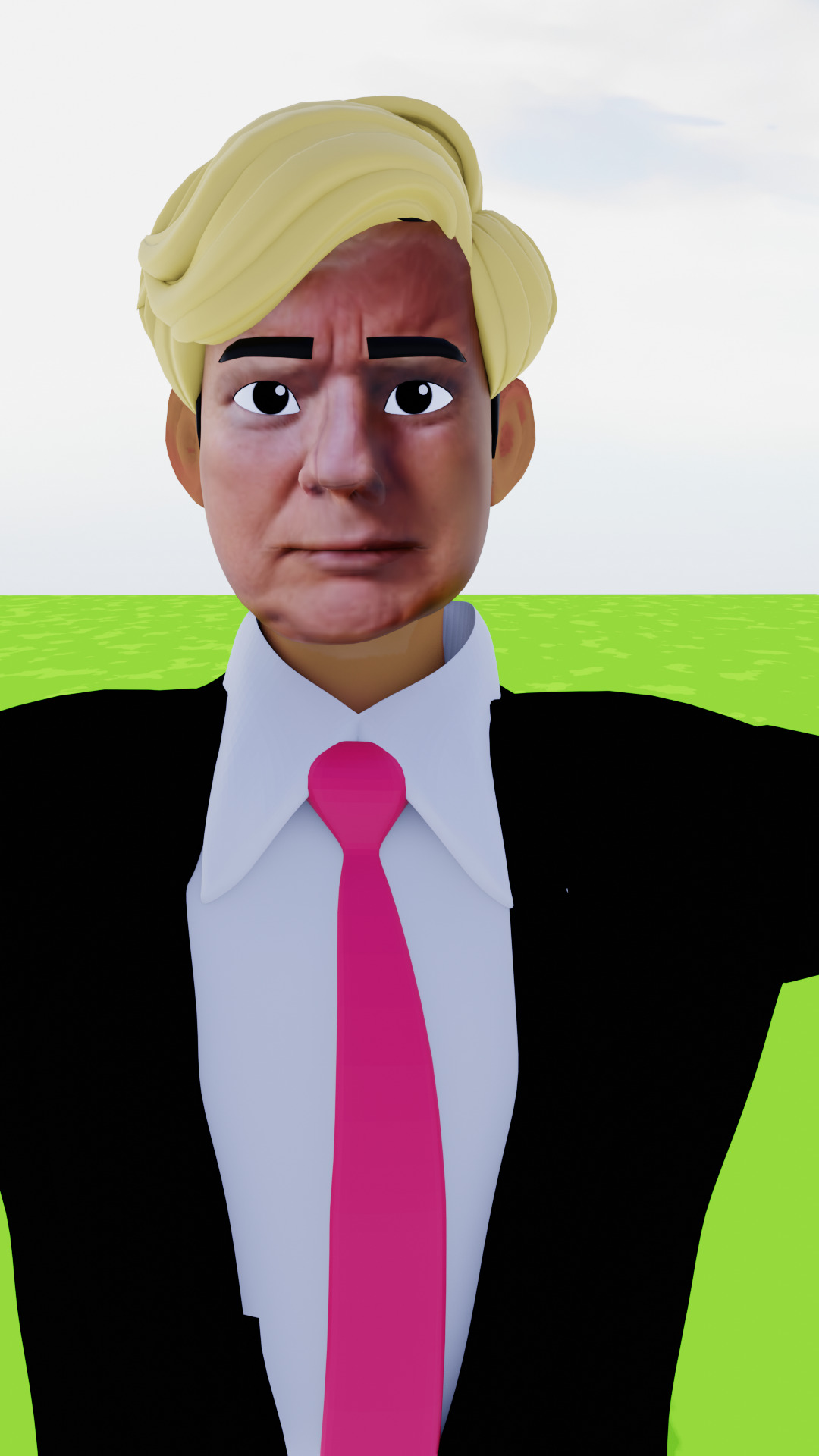 Donald trump stylized character Low-poly 3D model_8