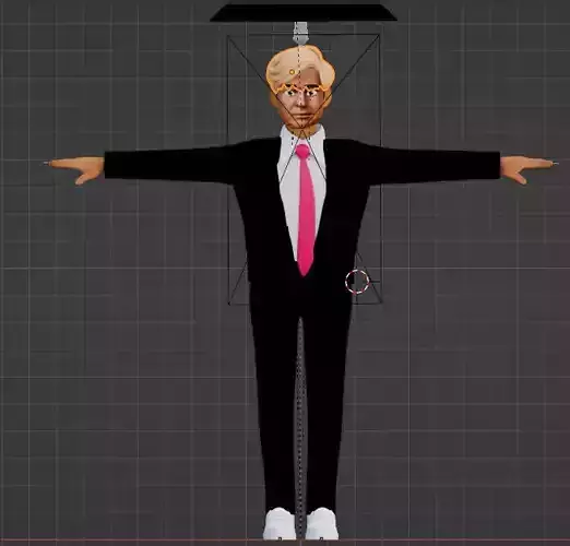 Donald trump stylized character Low-poly 3D model
