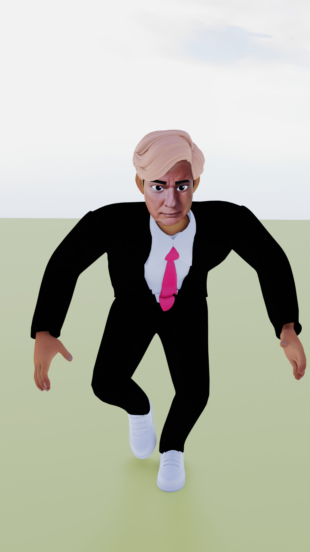 Donald trump stylized character Low-poly 3D model_7