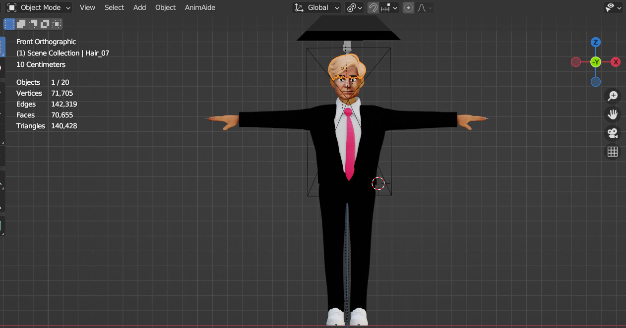 Donald trump stylized character Low-poly 3D model_2