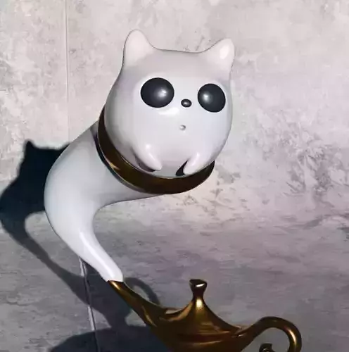 Cat 3D Model STL - High Quality Cat Genie Figurine