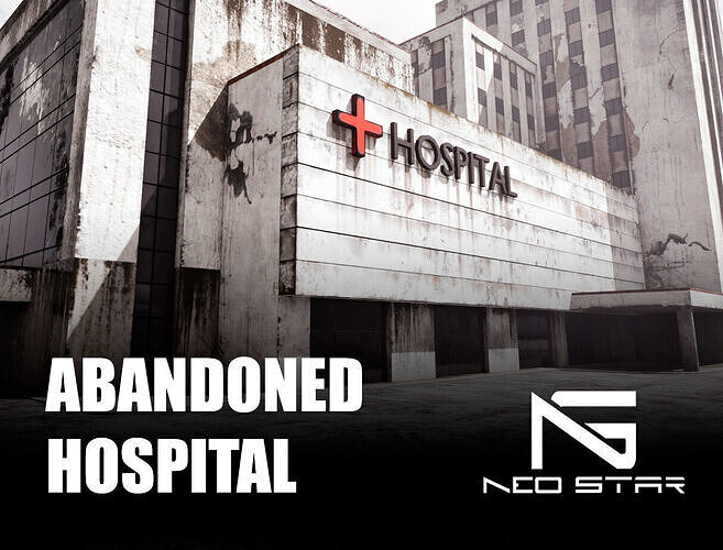 Post Apocalyptic Abandoned Hospital Low-poly 3D model