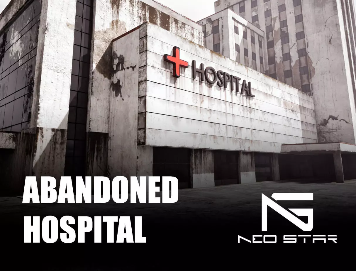 Post Apocalyptic Abandoned Hospital Low-poly 3D model