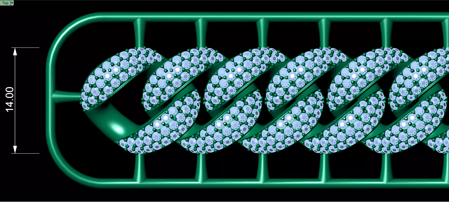 14mm Wide CUBAN Link Chain - SOLID FOR BRACELETS OR NECKLACE 3D print model_0