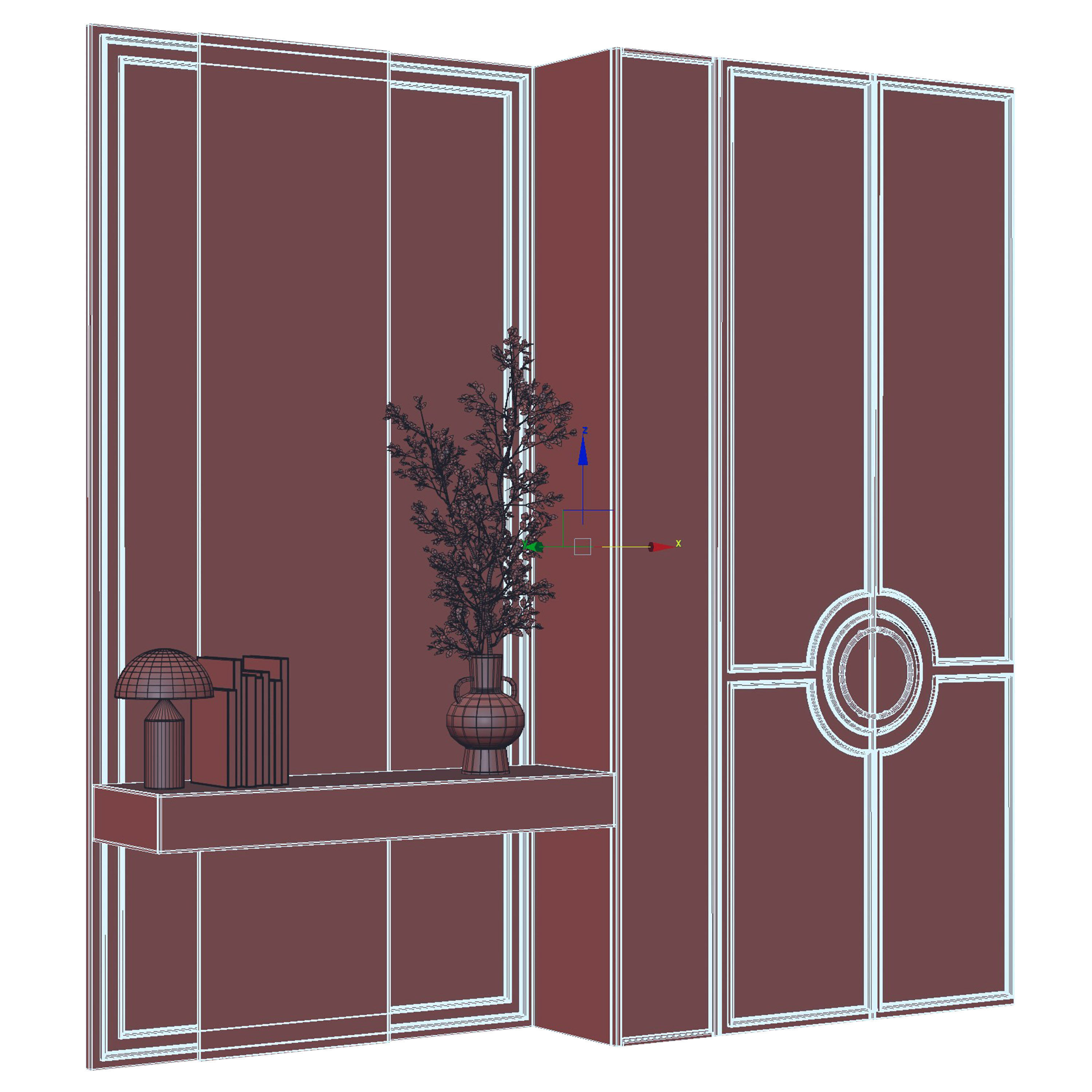 Hallway in a Classic Wardrobe style 14 3D model_5