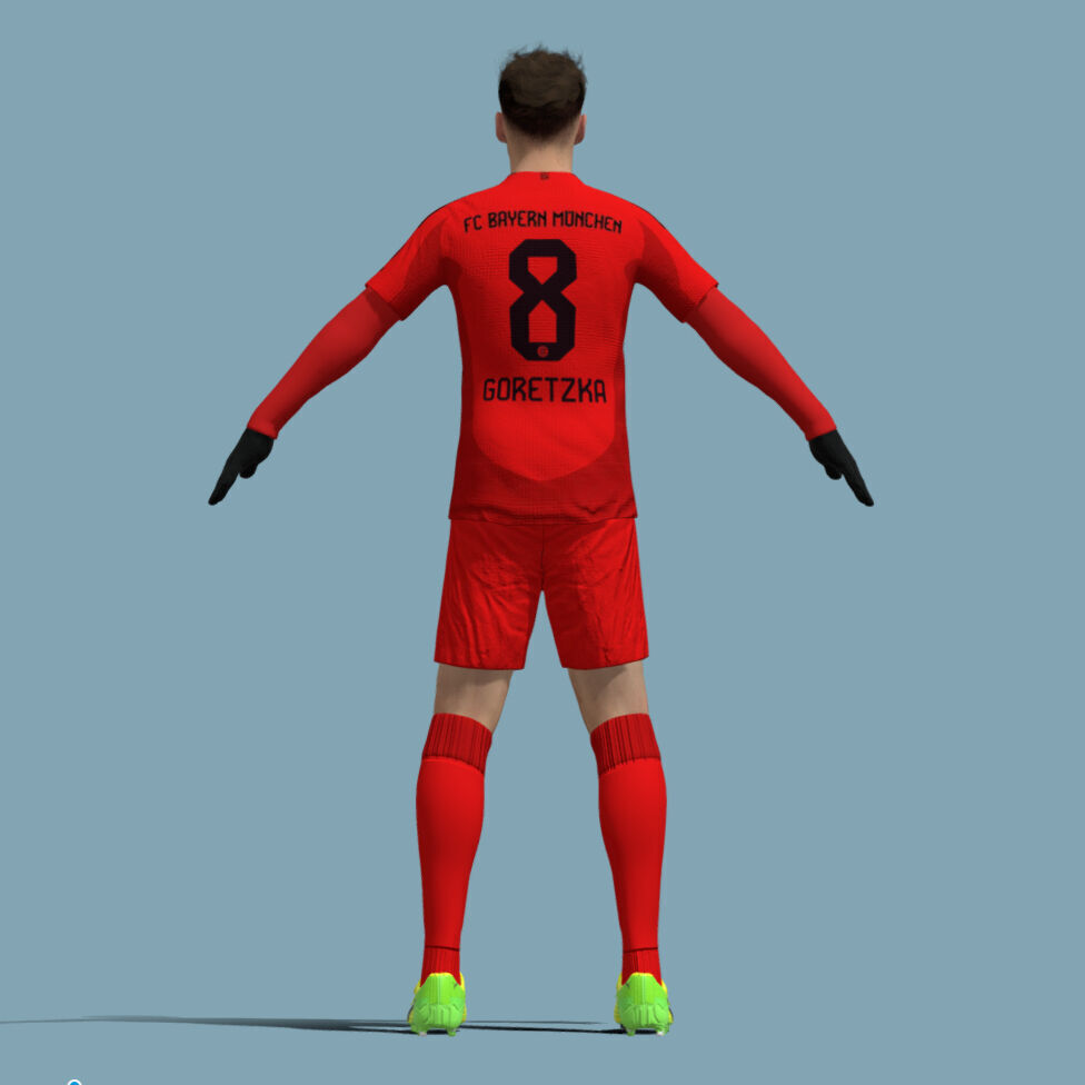 T-Pose Rigged Goretzka Bayern Munich 24-25 3D model_3