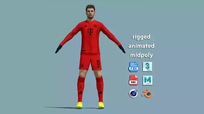 T-Pose Rigged Goretzka Bayern Munich 24-25 3D model