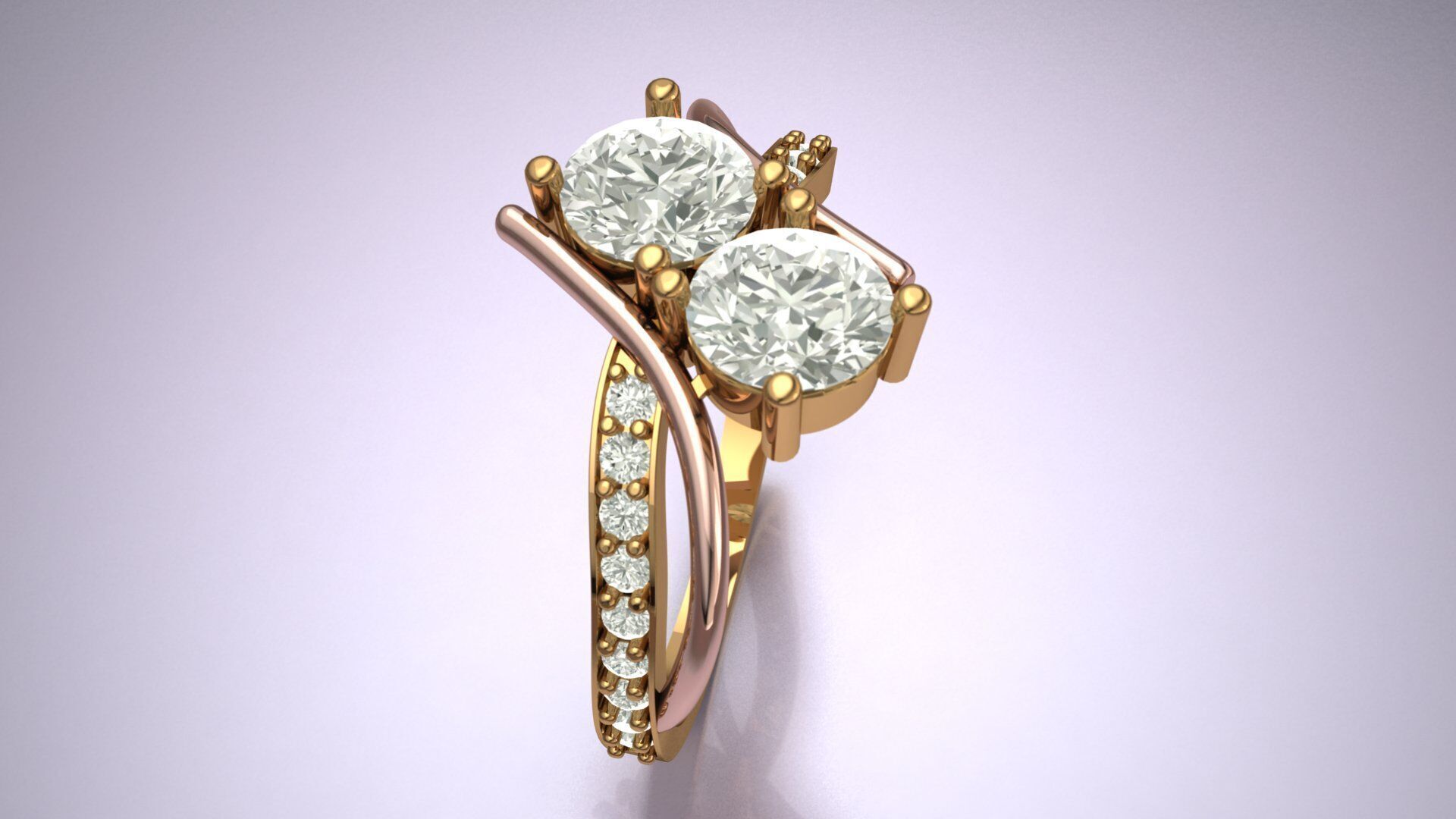 Women Princes Solitaire Wedding Engagement Ring 3D print model 3D print model_7