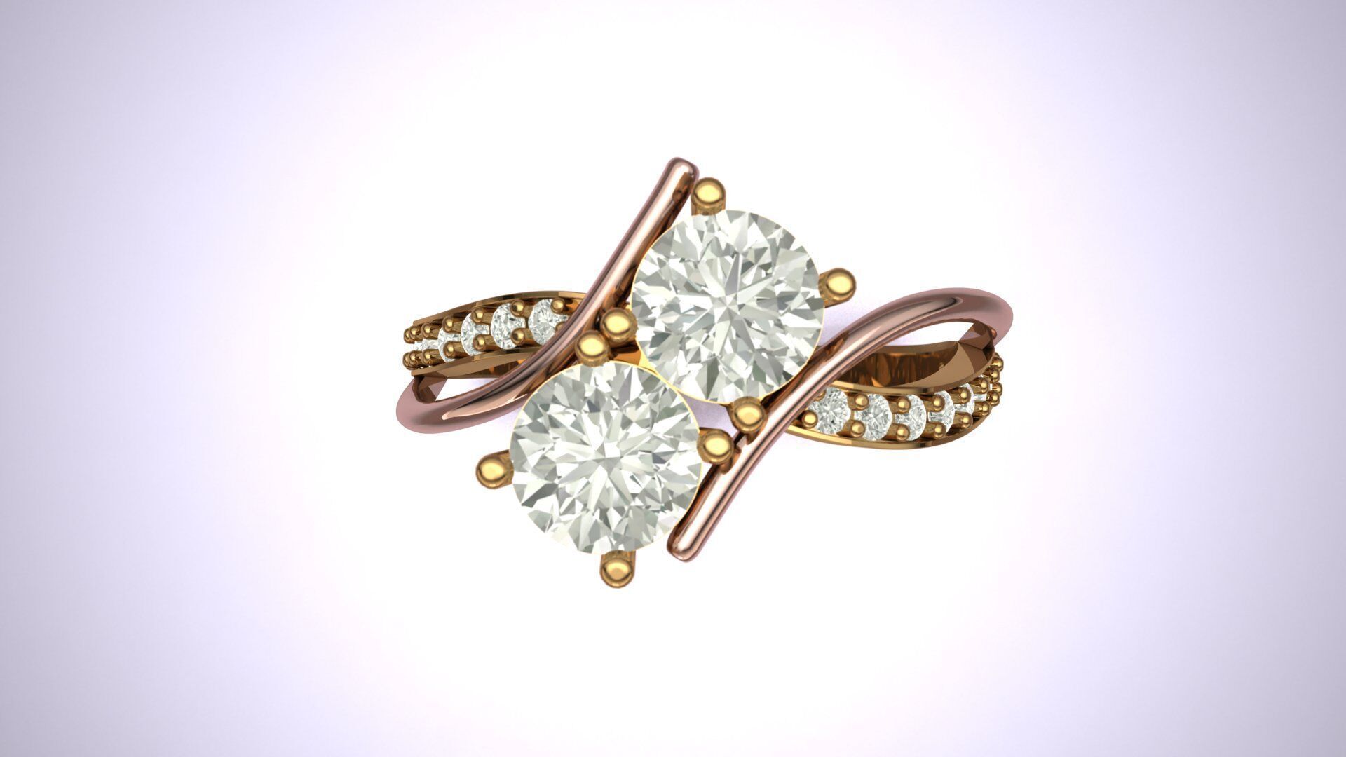 Women Princes Solitaire Wedding Engagement Ring 3D print model 3D print model_6