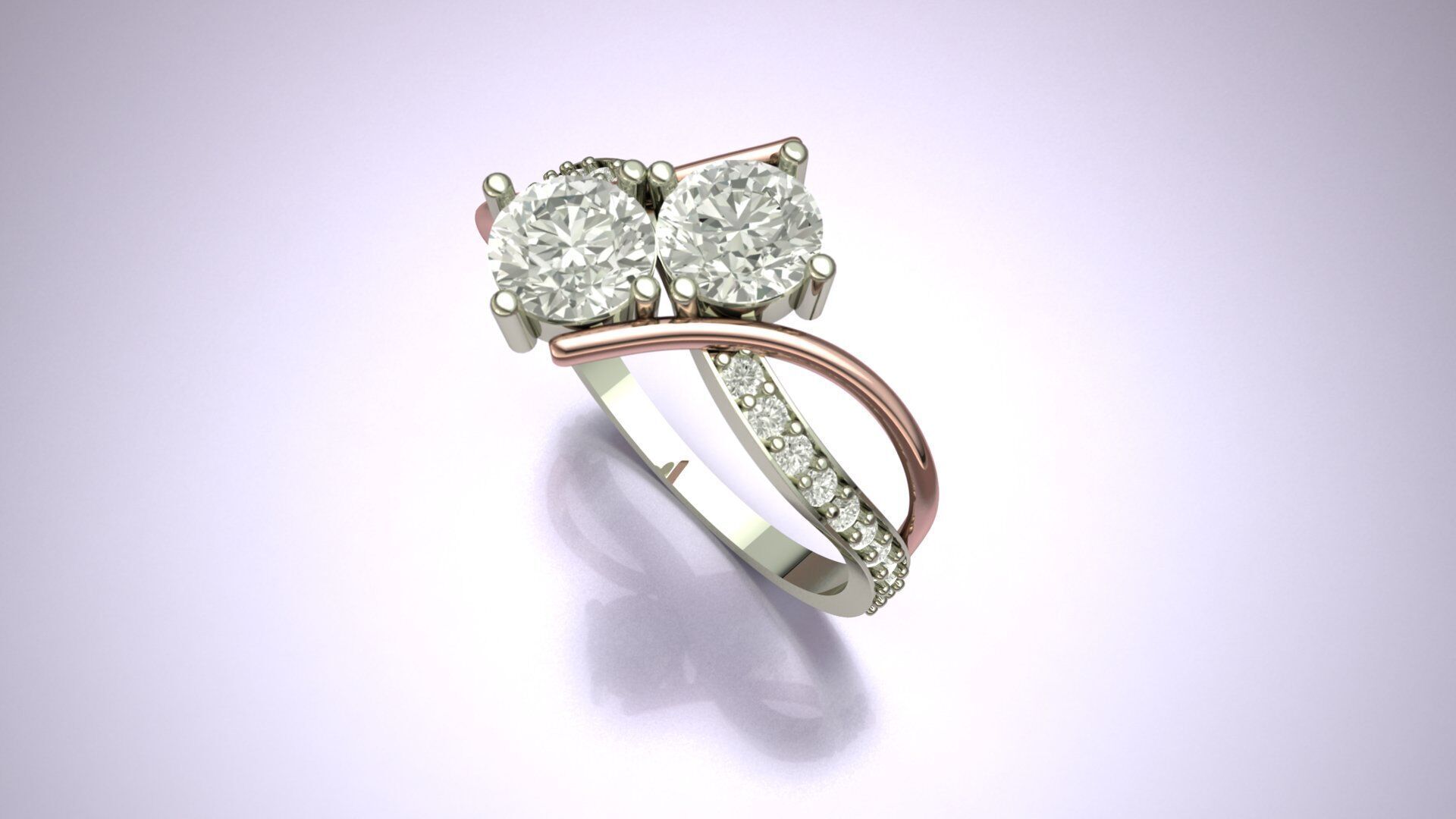 Women Princes Solitaire Wedding Engagement Ring 3D print model 3D print model_4