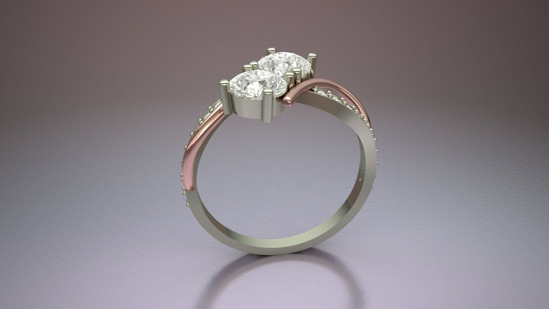 Women Princes Solitaire Wedding Engagement Ring 3D print model 3D print model_5