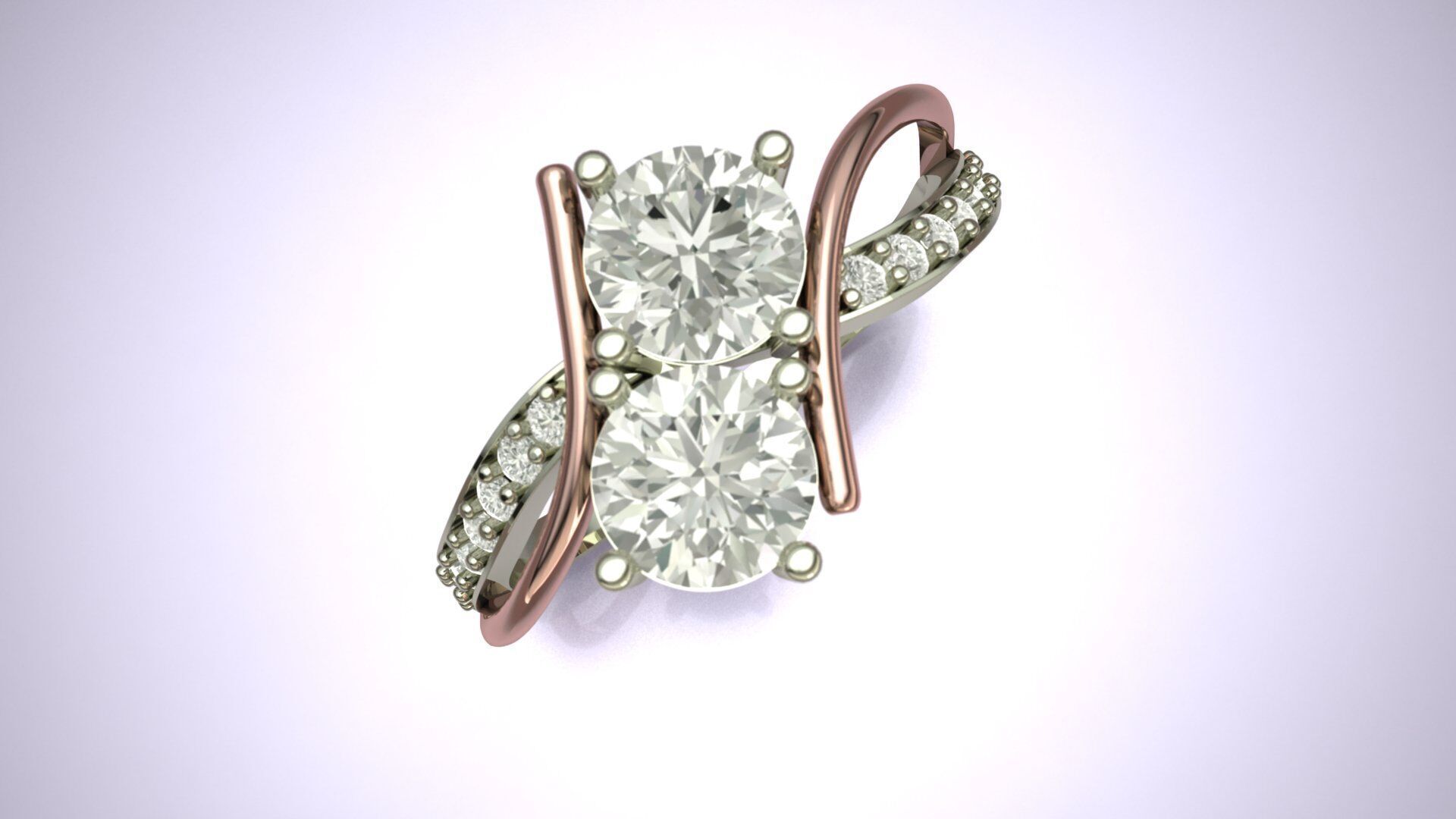 Women Princes Solitaire Wedding Engagement Ring 3D print model 3D print model_2