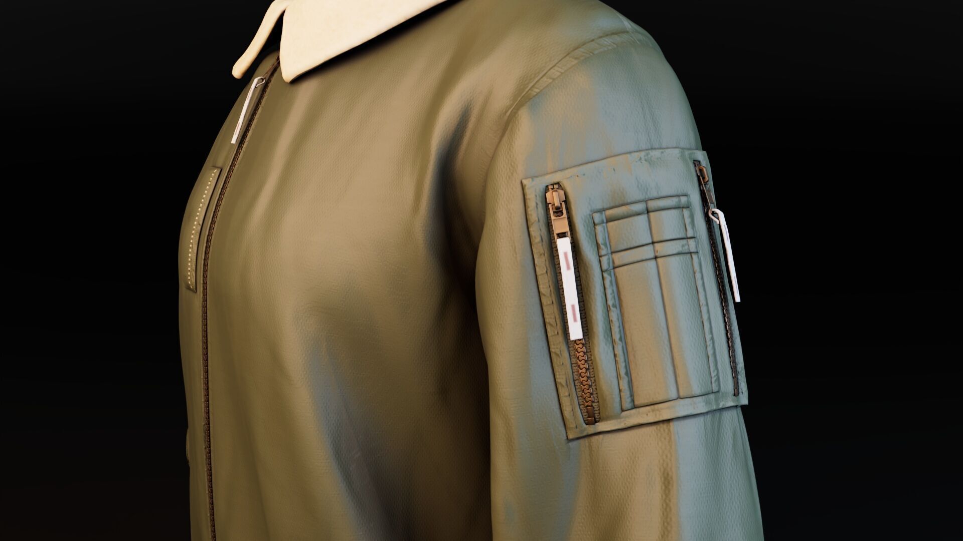 Woolen Collar Jacket 3D model_5