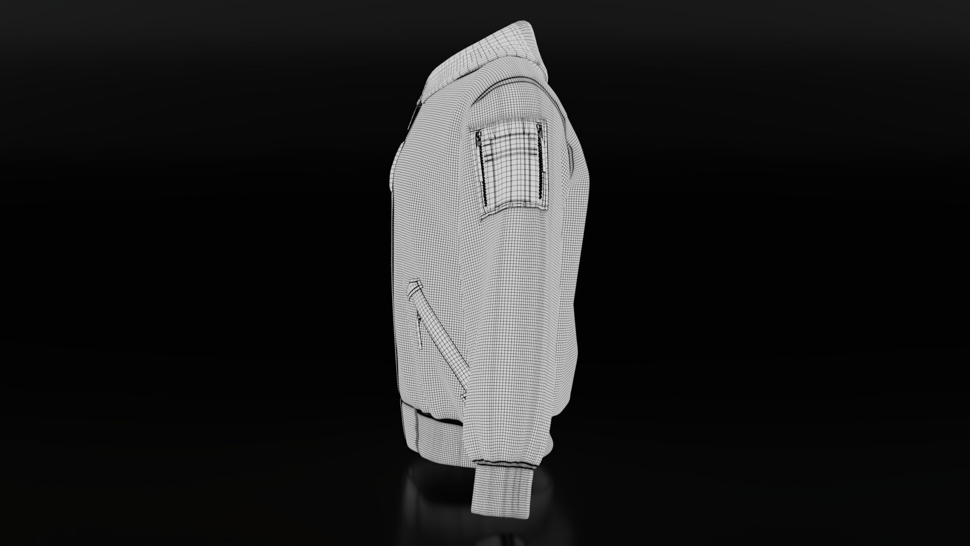 Woolen Collar Jacket 3D model_9