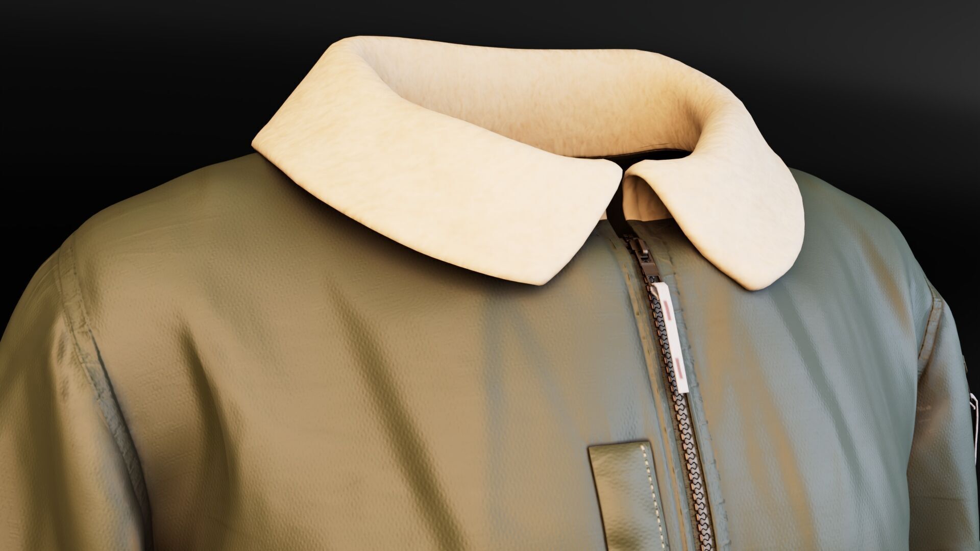 Woolen Collar Jacket 3D model_7