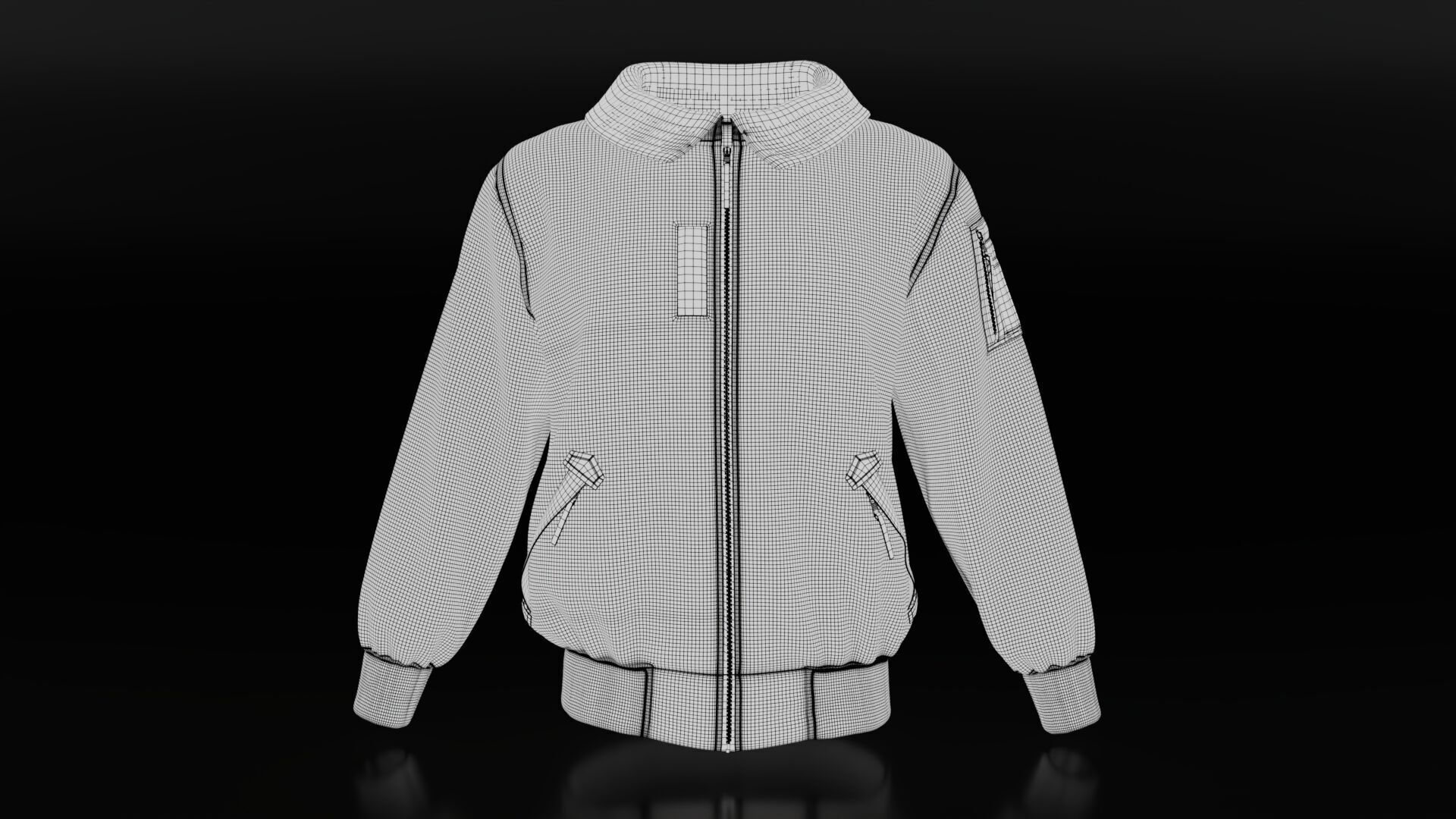 Woolen Collar Jacket 3D model_8