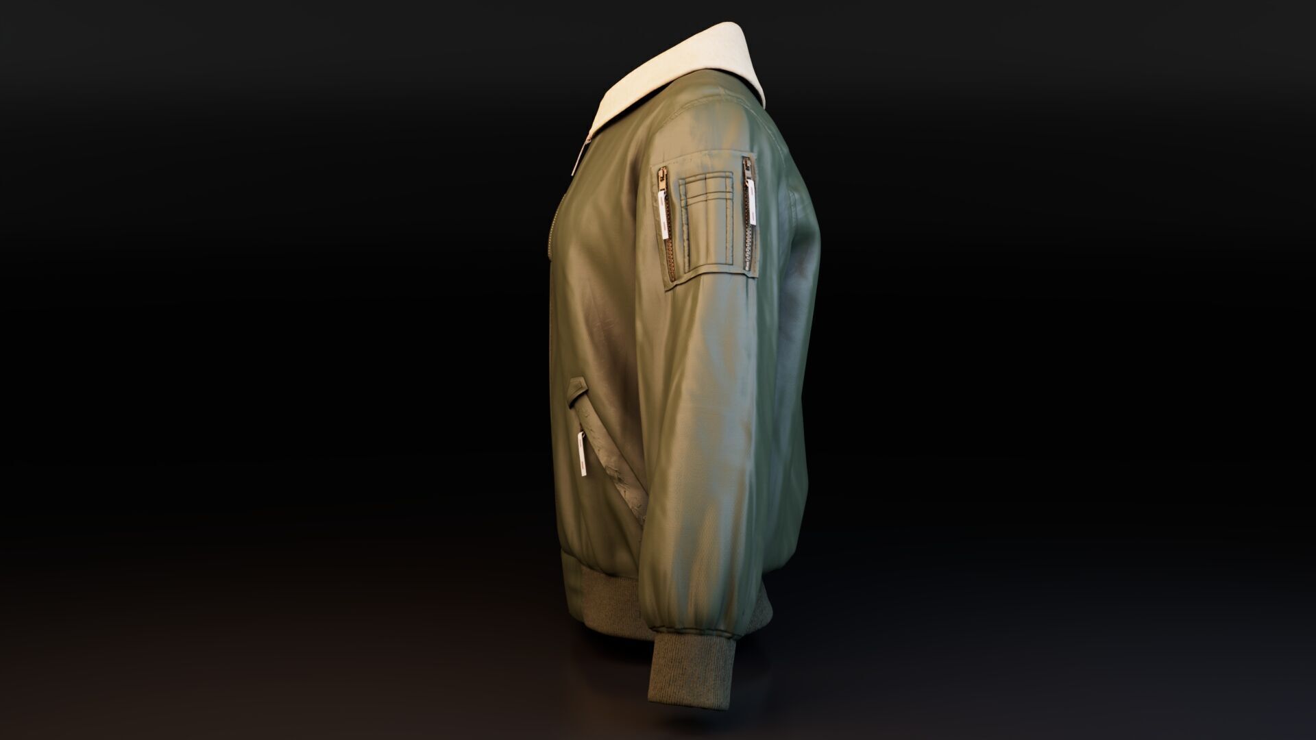 Woolen Collar Jacket 3D model_3
