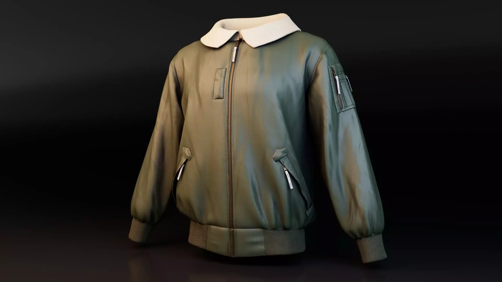 Woolen Collar Jacket 3D model_0