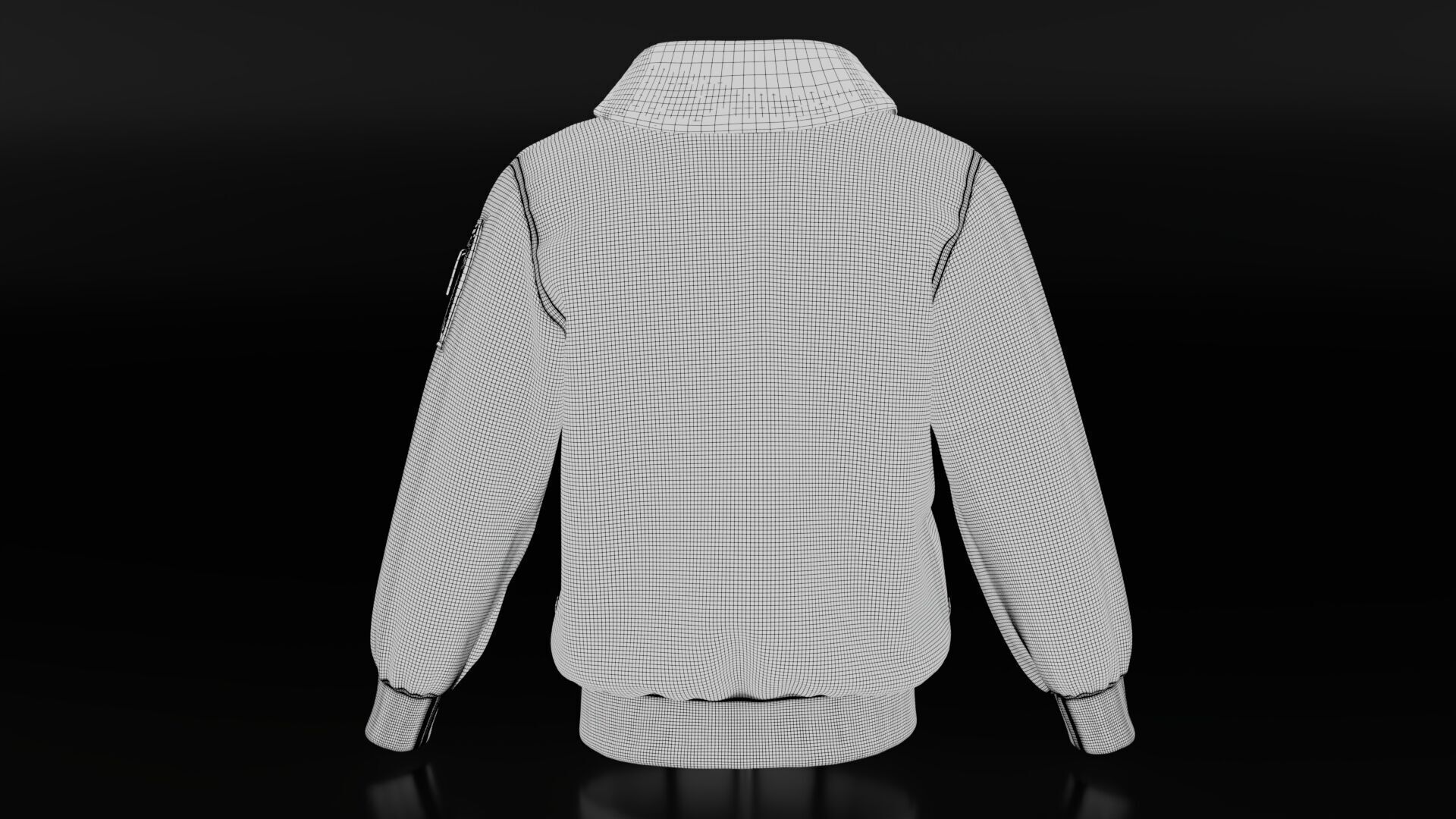 Woolen Collar Jacket 3D model_10