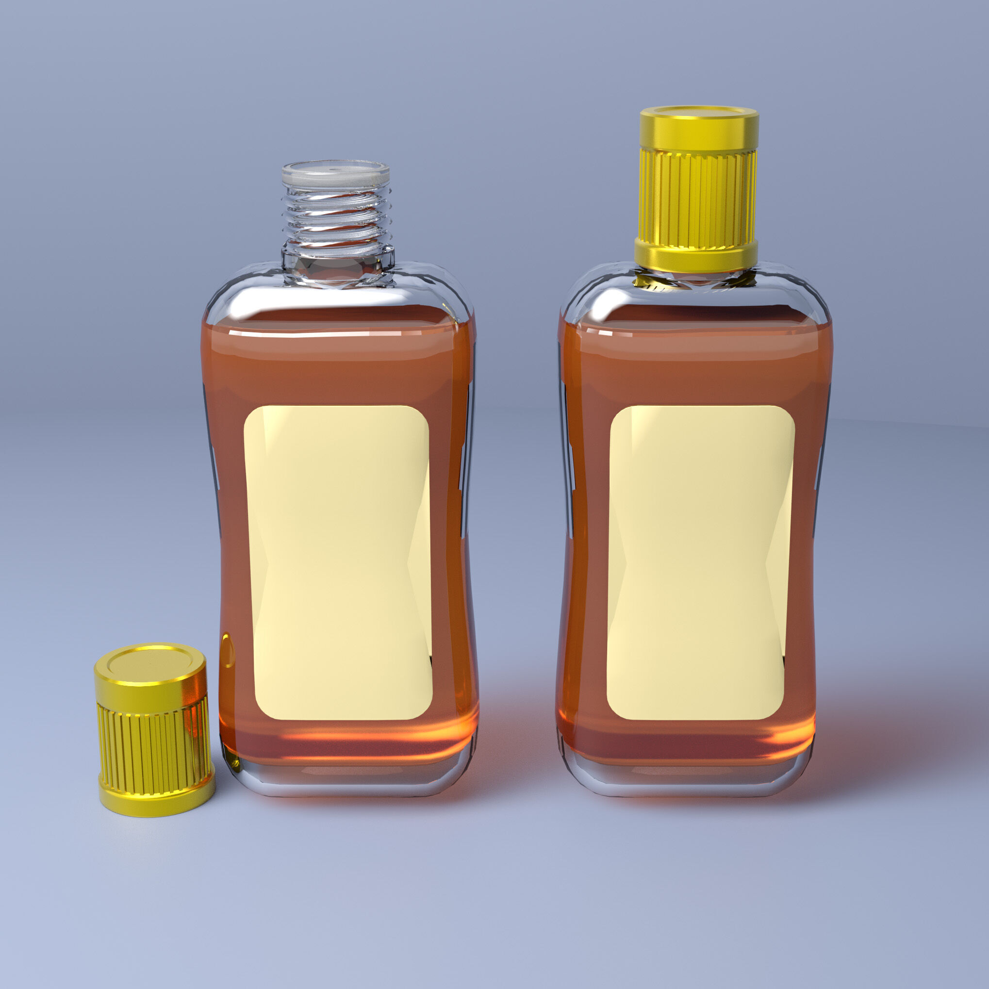 Plastic Bottle with Twist Cap  Realistic 3D Model 3D model_1