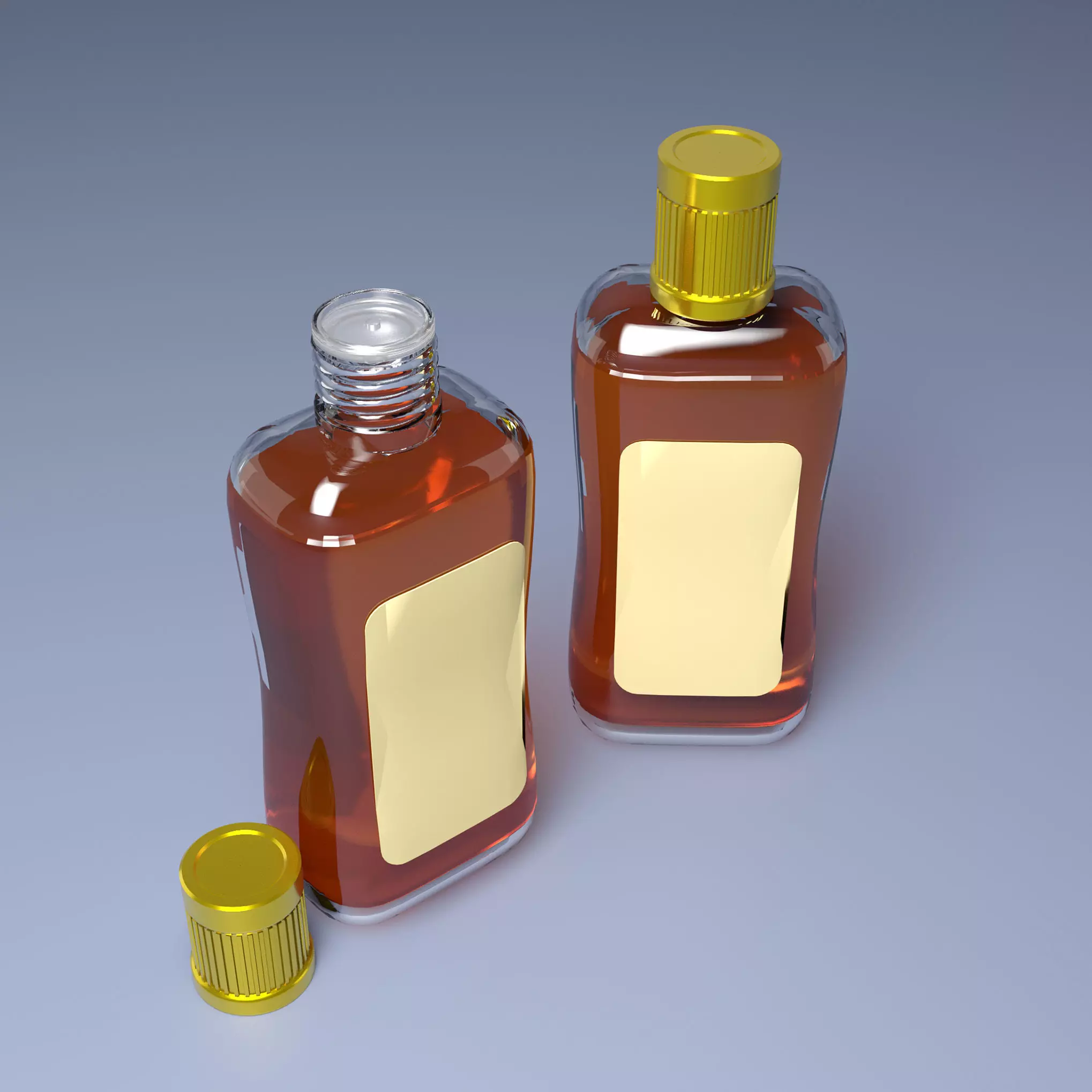 Plastic Bottle with Twist Cap  Realistic 3D Model 3D model_0