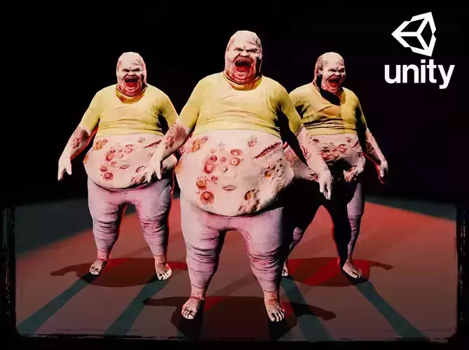 Fat Zombie Free low-poly 3D model