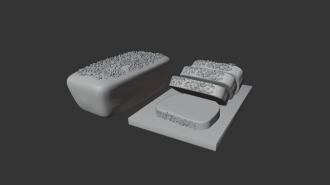 Realistic Chocolate Banana Bread Loaf with Slices  3D model 6