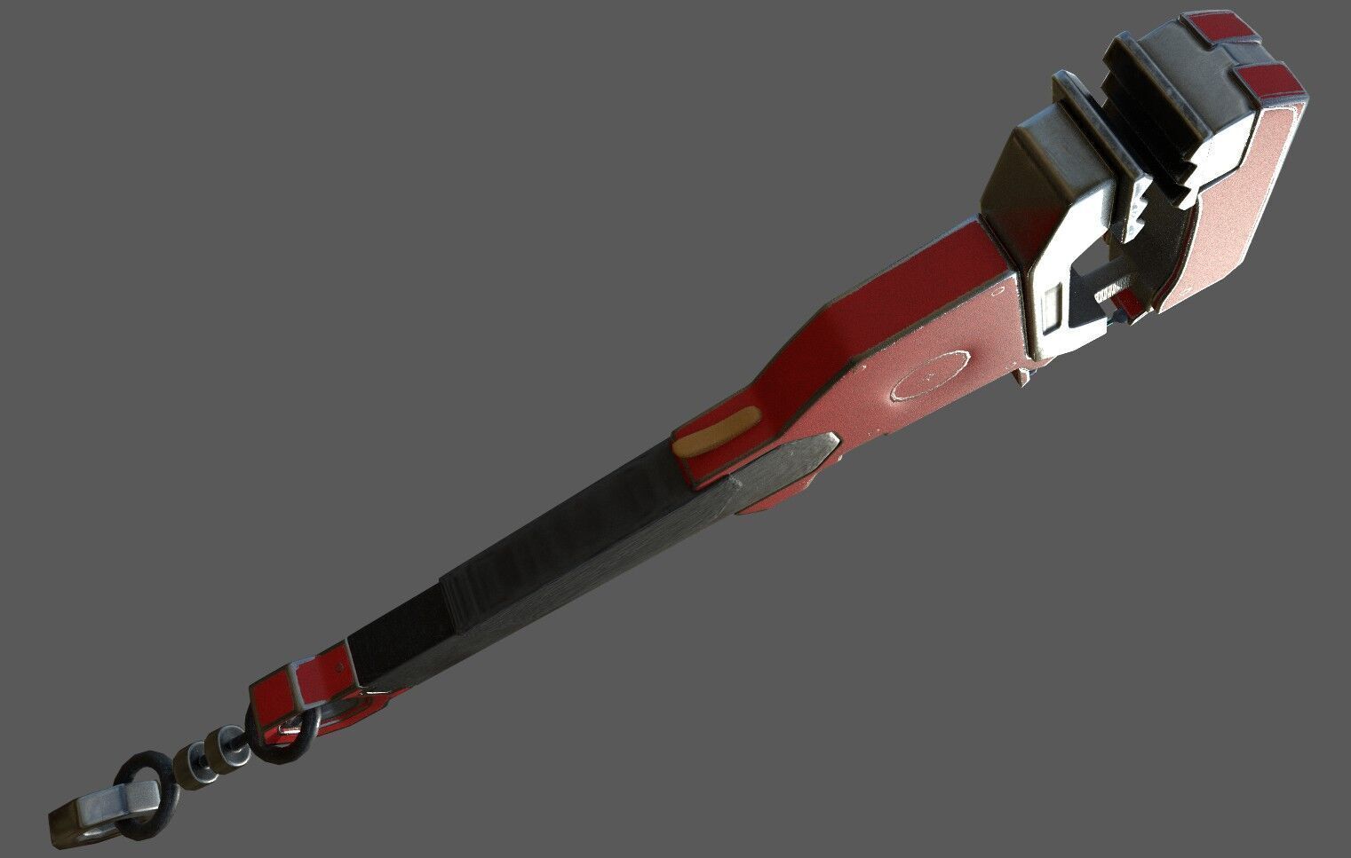 Adjustable Wrench Low-poly 3D model_2