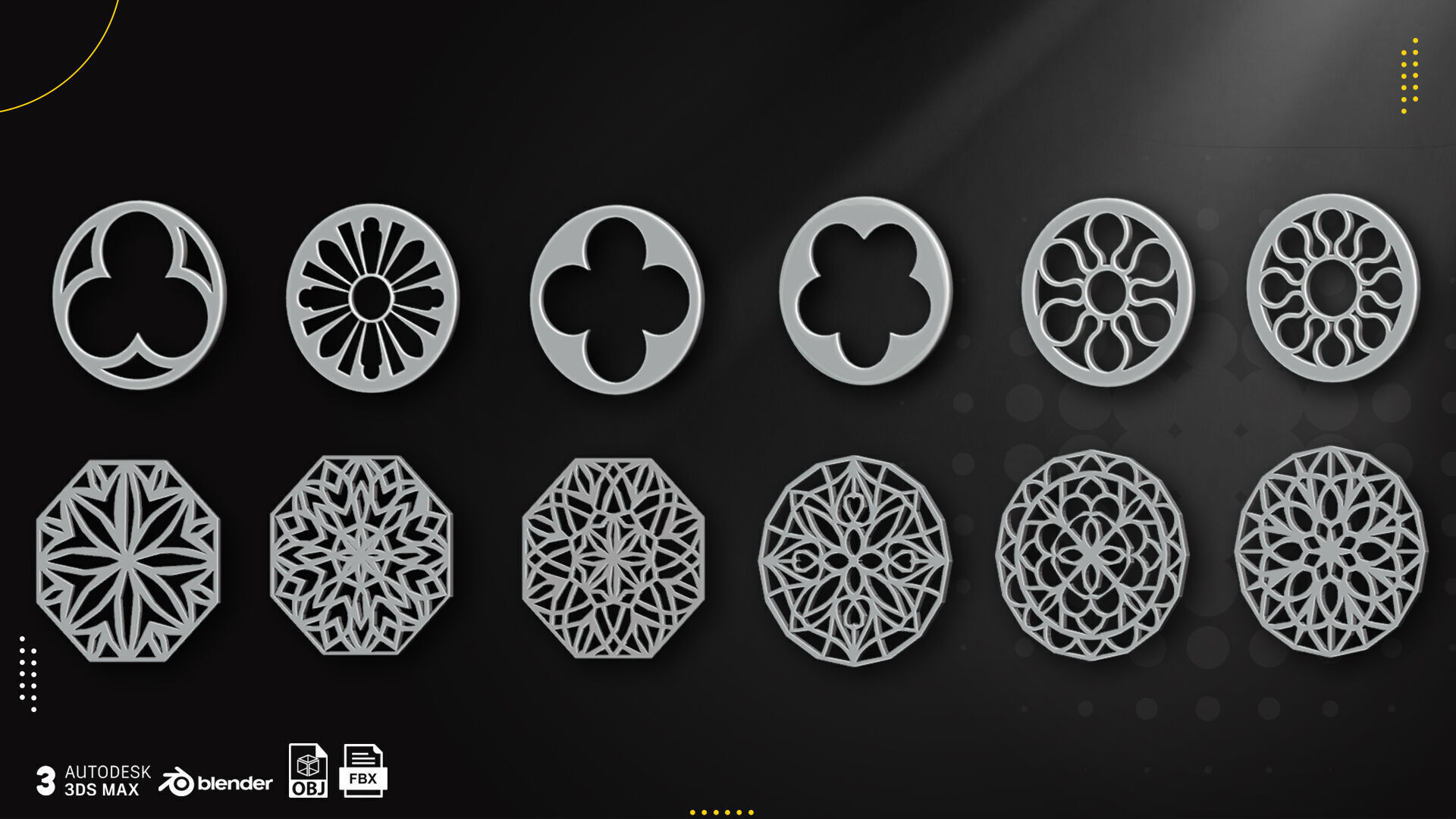 60 Gothic Window Vol1 Low-poly 3D model_6