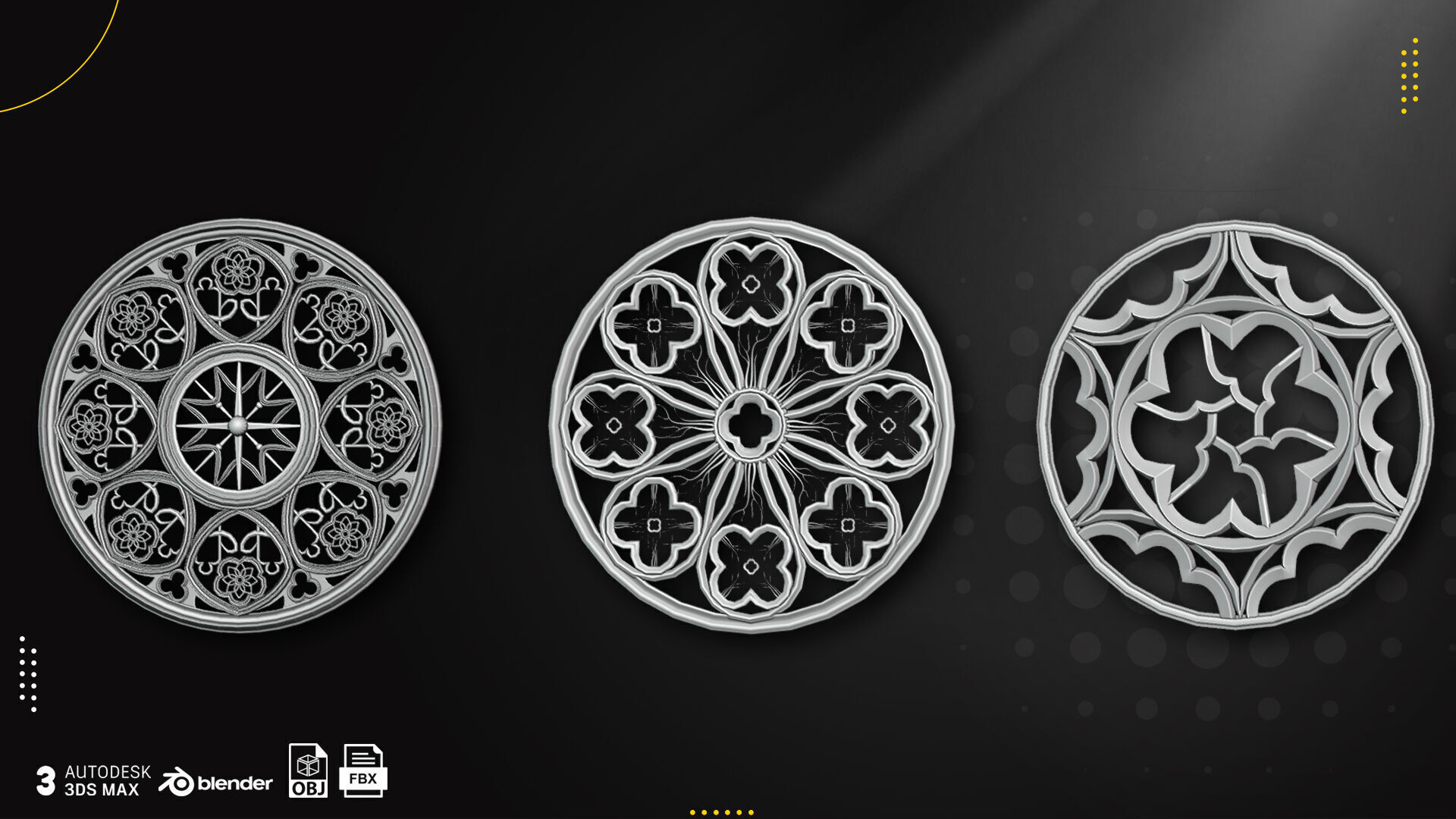 60 Gothic Window Vol1 Low-poly 3D model_5