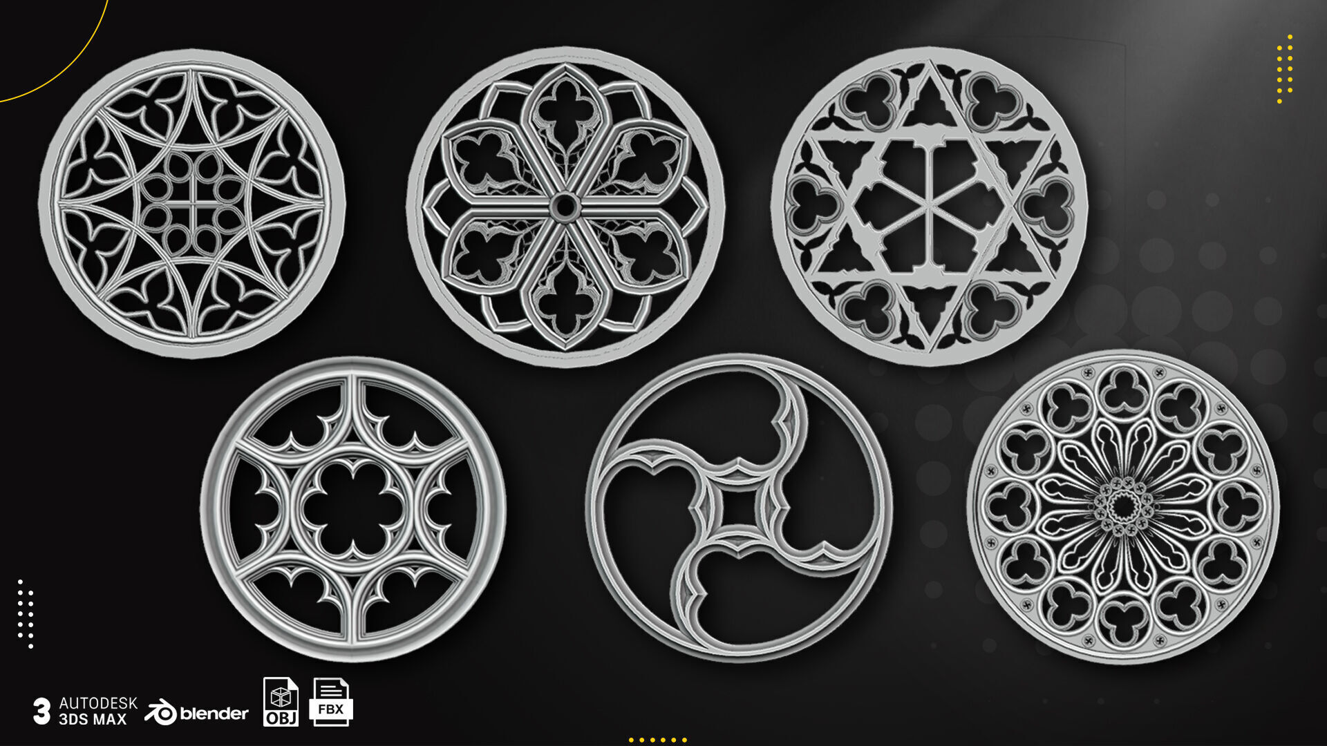 60 Gothic Window Vol1 Low-poly 3D model_4