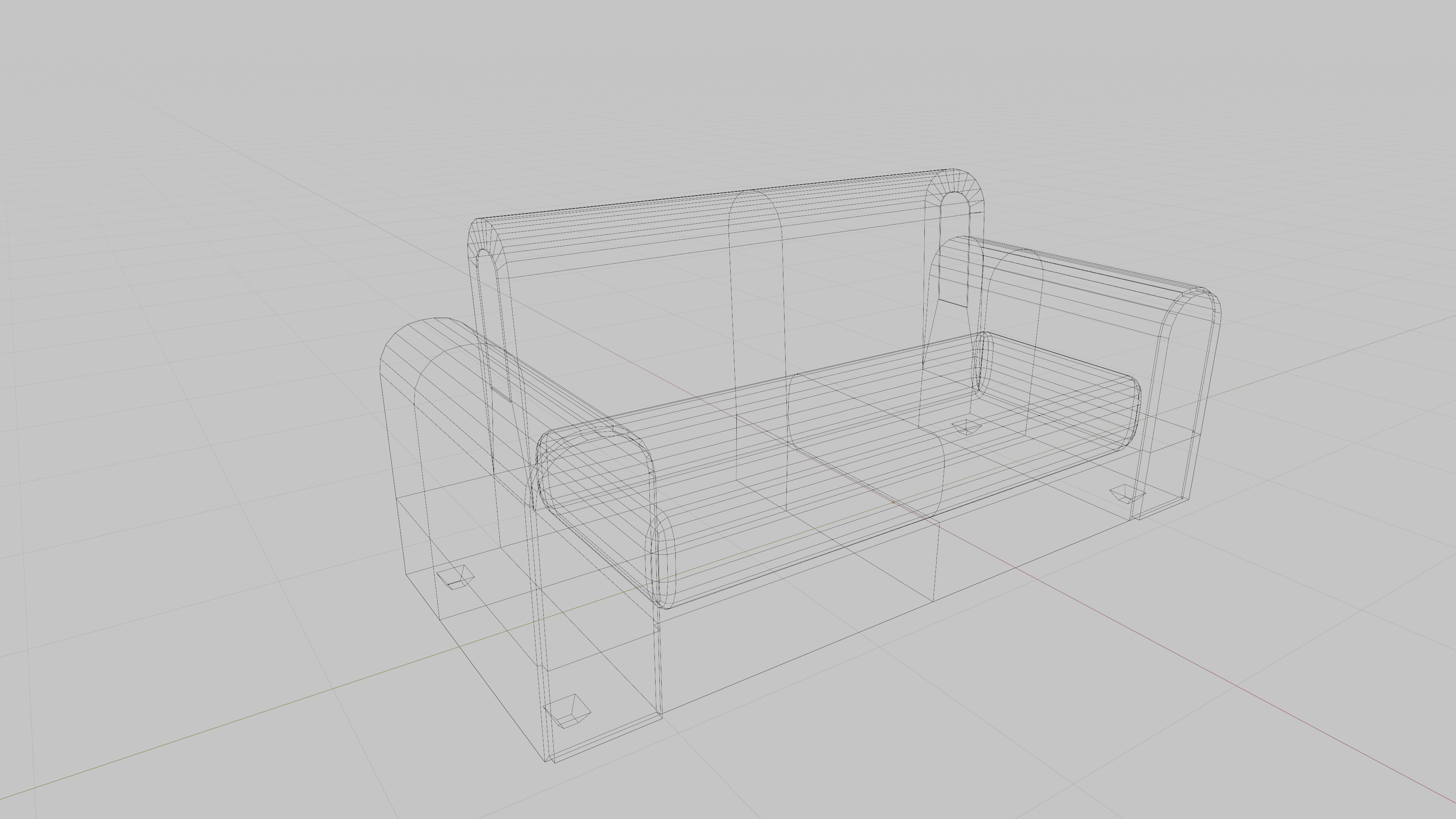 Low Poly Sofa 3D Model Low-poly 3D model_6