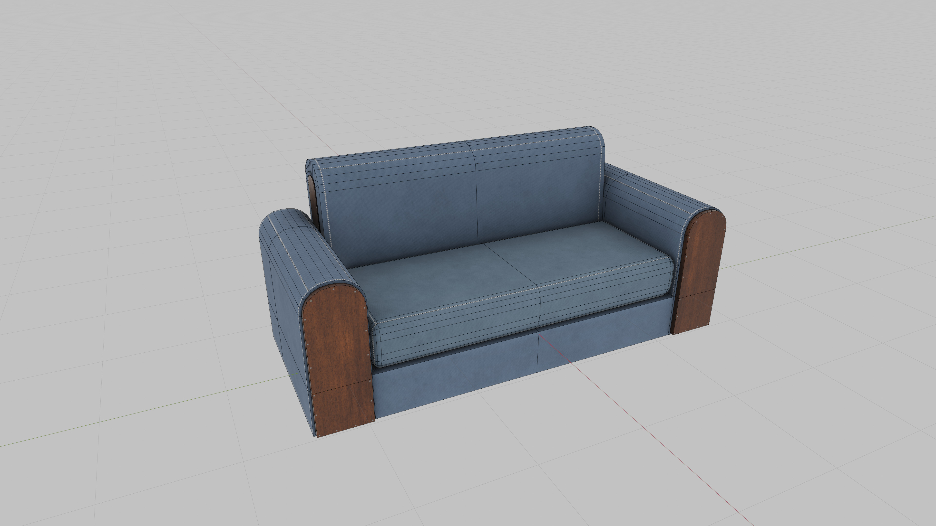 Low Poly Sofa 3D Model Low-poly 3D model_4