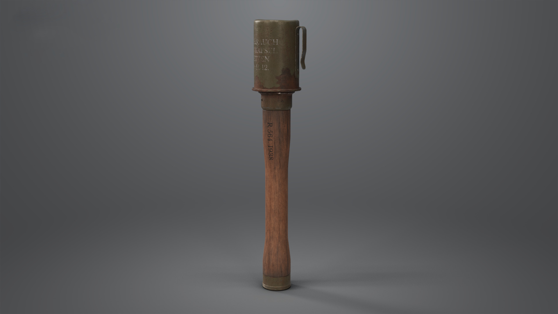 WW2 Stick Grenade Low-poly 3D model_10