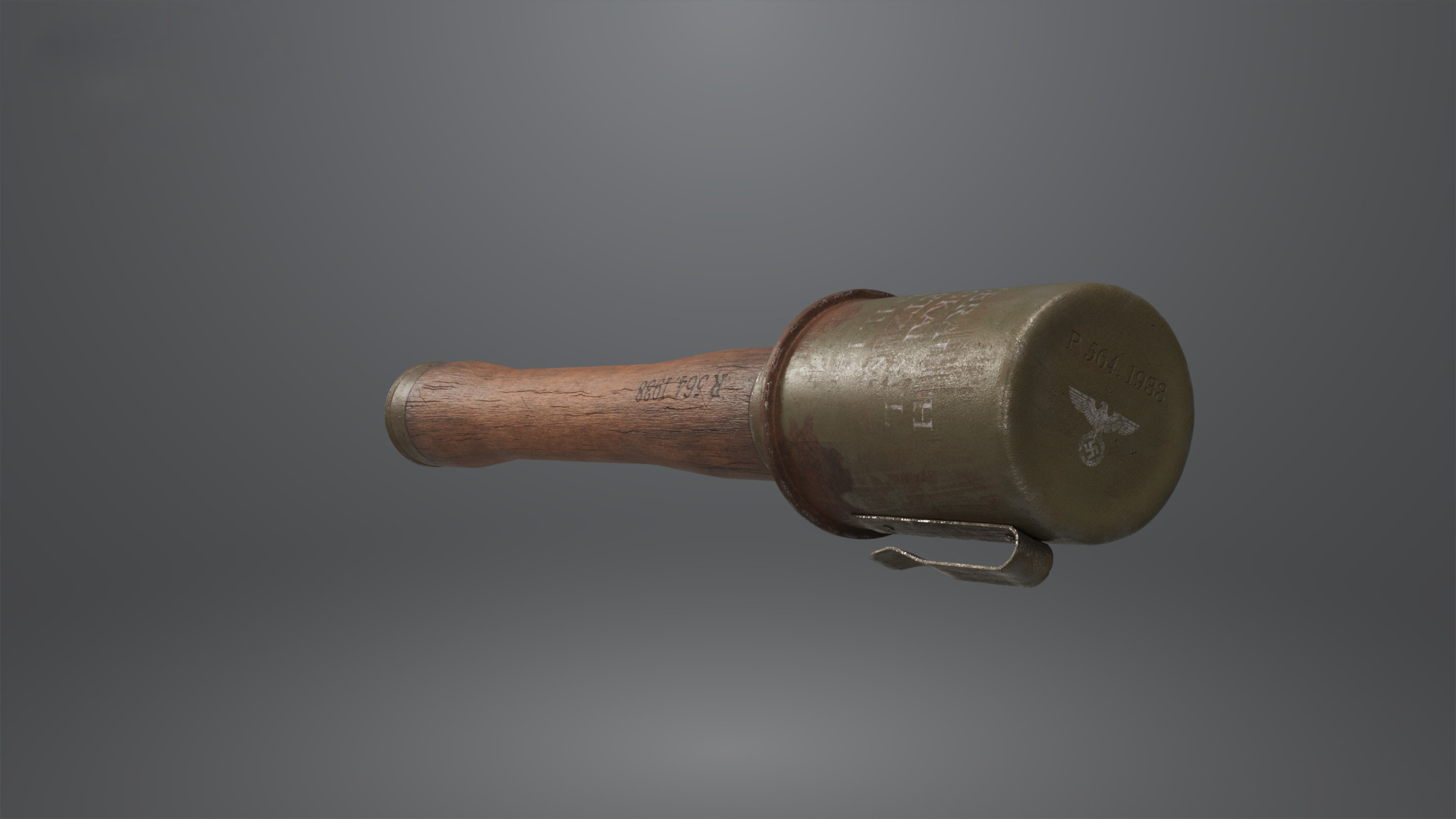 WW2 Stick Grenade Low-poly 3D model_8