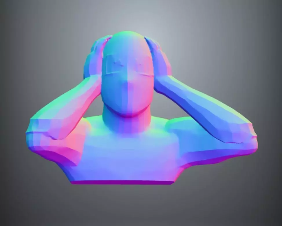 Spiderman covering ears 3D model_0