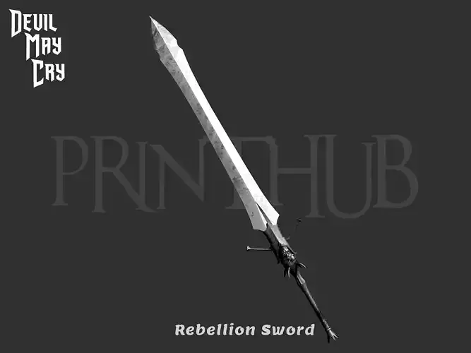 Rebellion Dante Sword from Devil May Cry anime for cosplay stl 3D print model