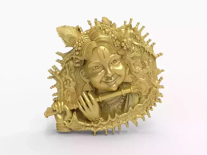 Krishna face stl file-3 3D print model