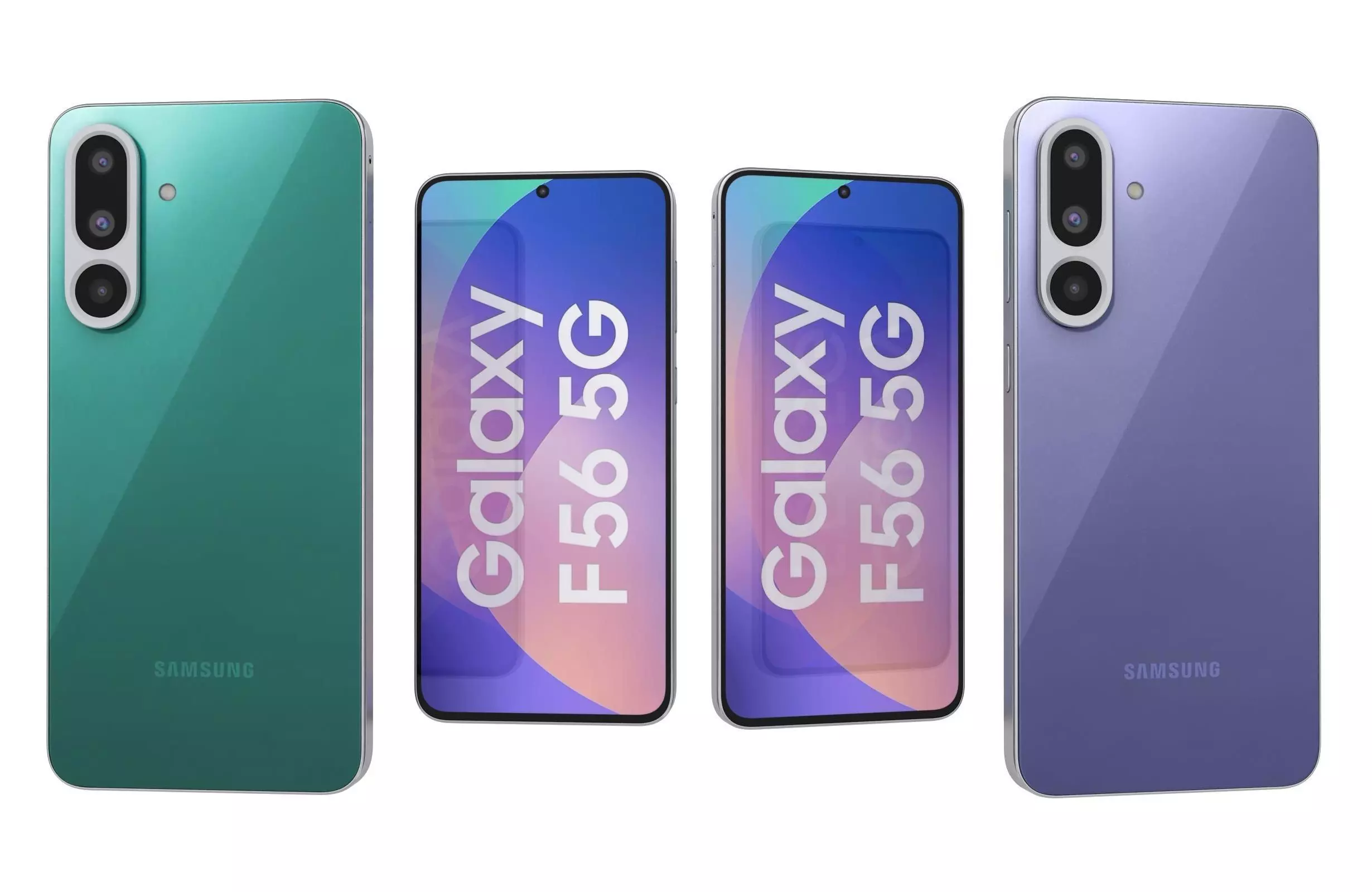 Samsung Galaxy F56 Green And Violet 3D model_0