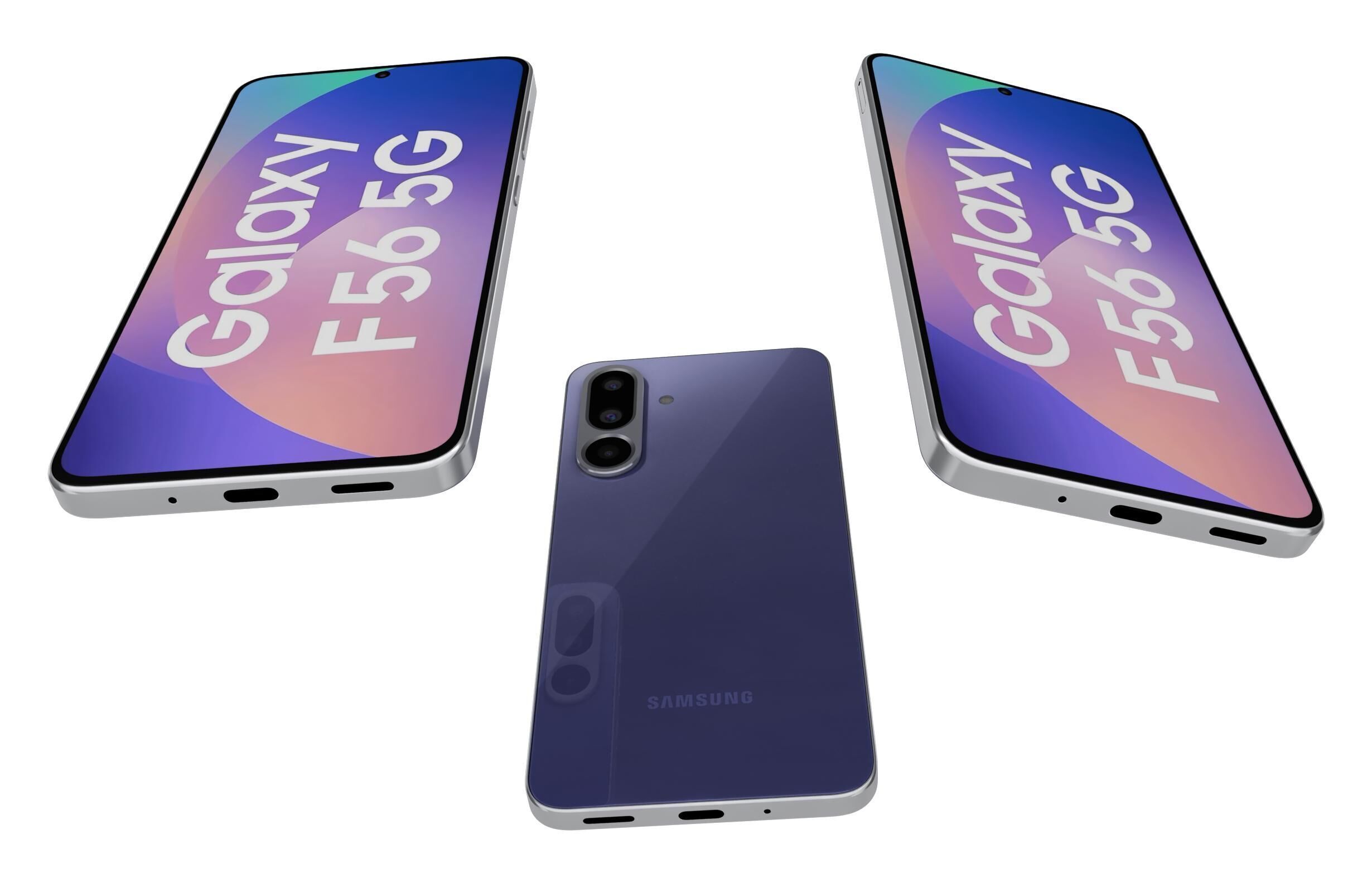 Samsung Galaxy F56 Green And Violet 3D model_3