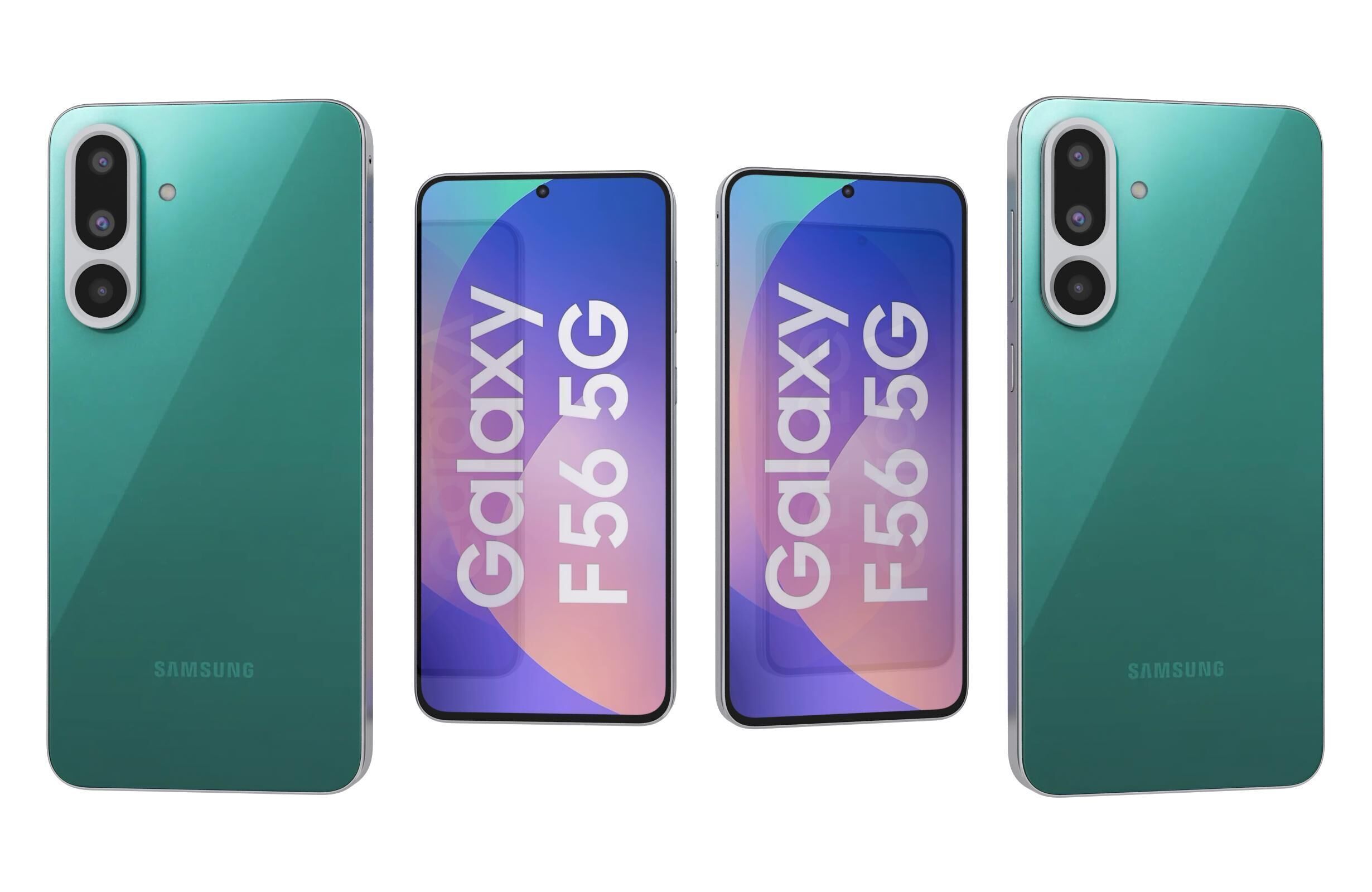 Samsung Galaxy F56 Green And Violet 3D model_9
