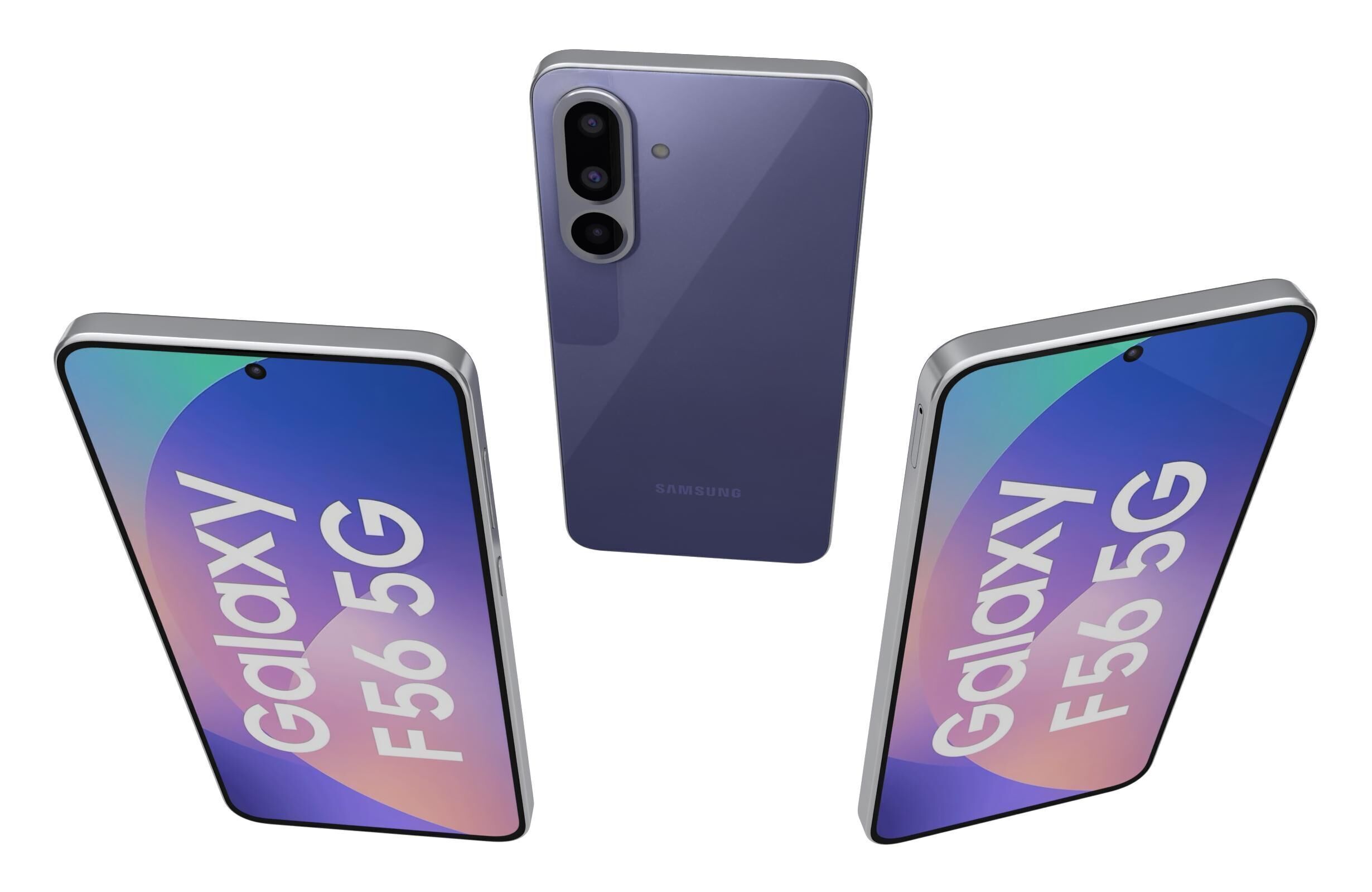 Samsung Galaxy F56 Green And Violet 3D model_2