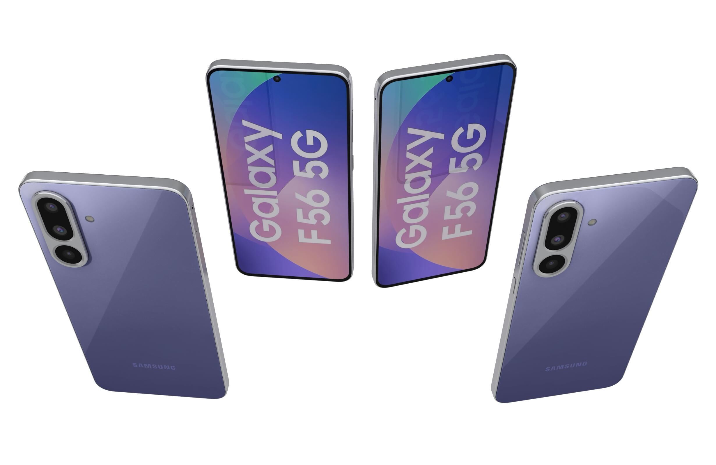 Samsung Galaxy F56 Green And Violet 3D model_5