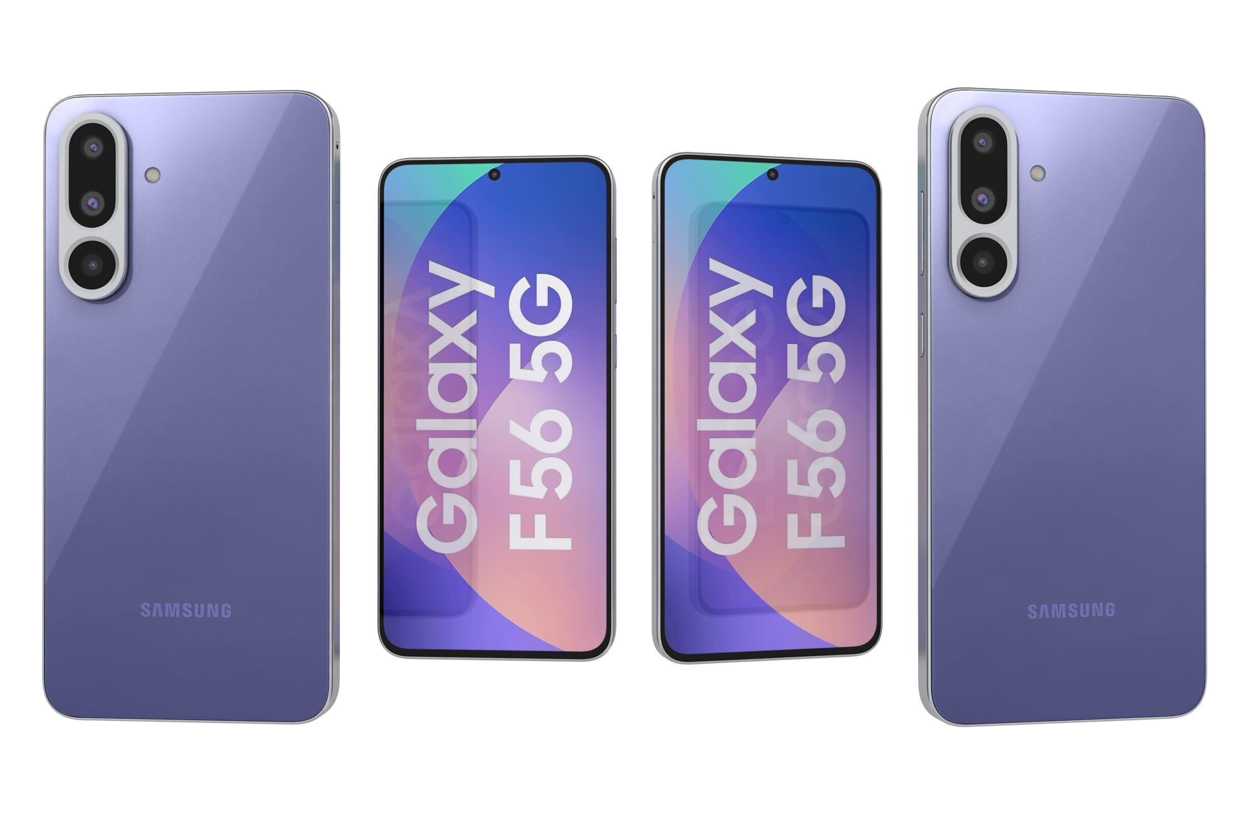 Samsung Galaxy F56 Green And Violet 3D model_4
